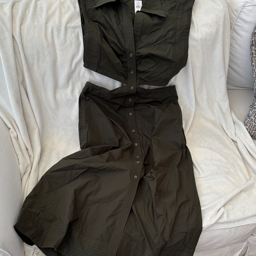Banana Republic Dark Olive Cut Out Dress